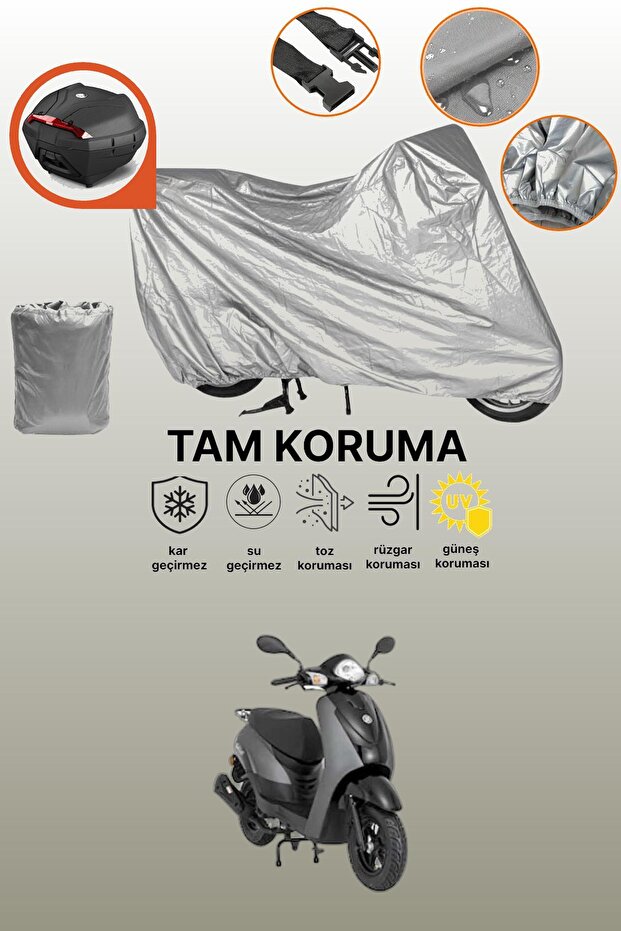 Gray Rear Bag Compatible Mondial 50 Beestreet Compatible Motorcycle Cover, Protective Cover