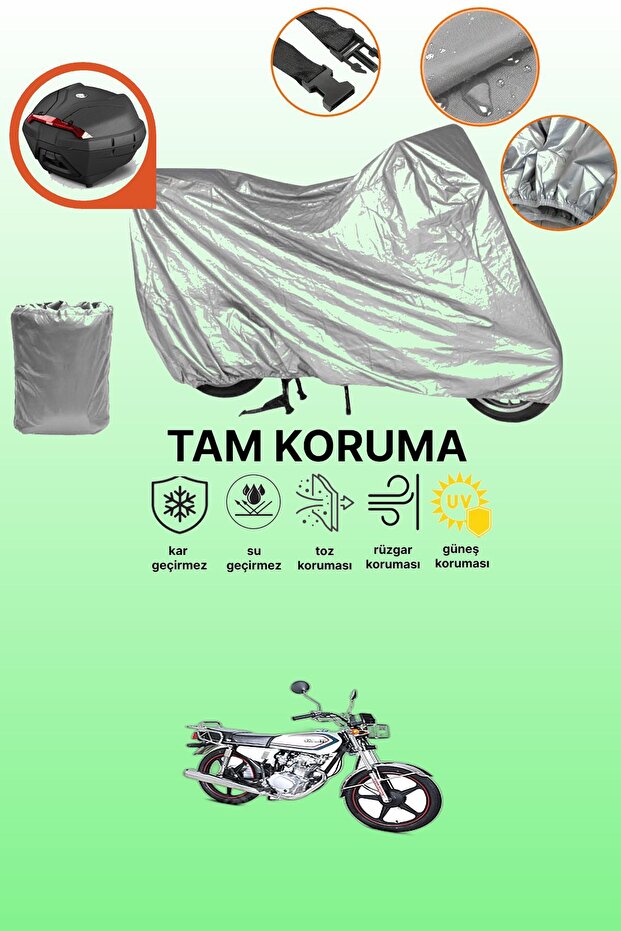 Gray Rear Bag Compatible Kuba Cg 50 Pro Ultra Compatible Motorcycle Cover, Protective Cover