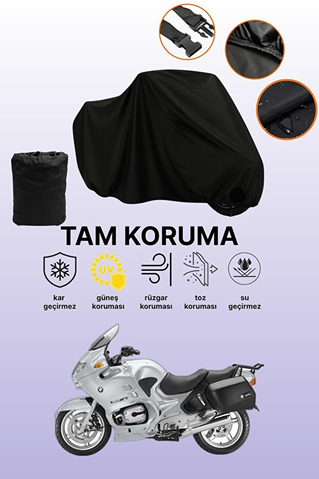 Black Tail Bag and Lock Incompatible Bmw R 1150 Rt Compatible Motorcycle Tarpaulin