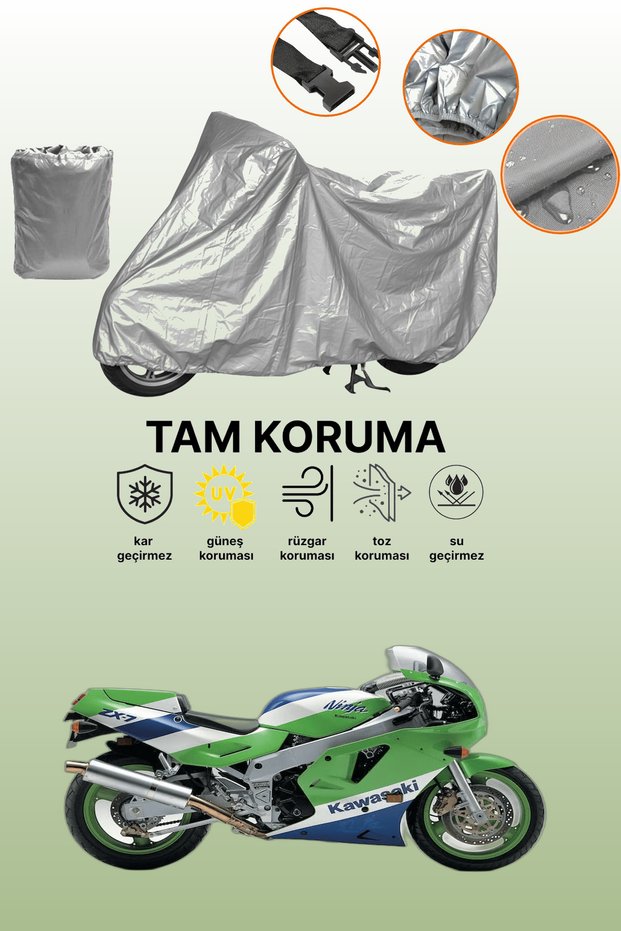 Gray Kawasaki Zxr 750 Compatible Motorcycle Cover, Protective Cover, Motor Cover