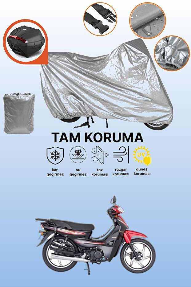 Gray Tail Bag Compatible Mondial 100 Sfc Exclusive Compatible Motorcycle Cover, Protective Cover