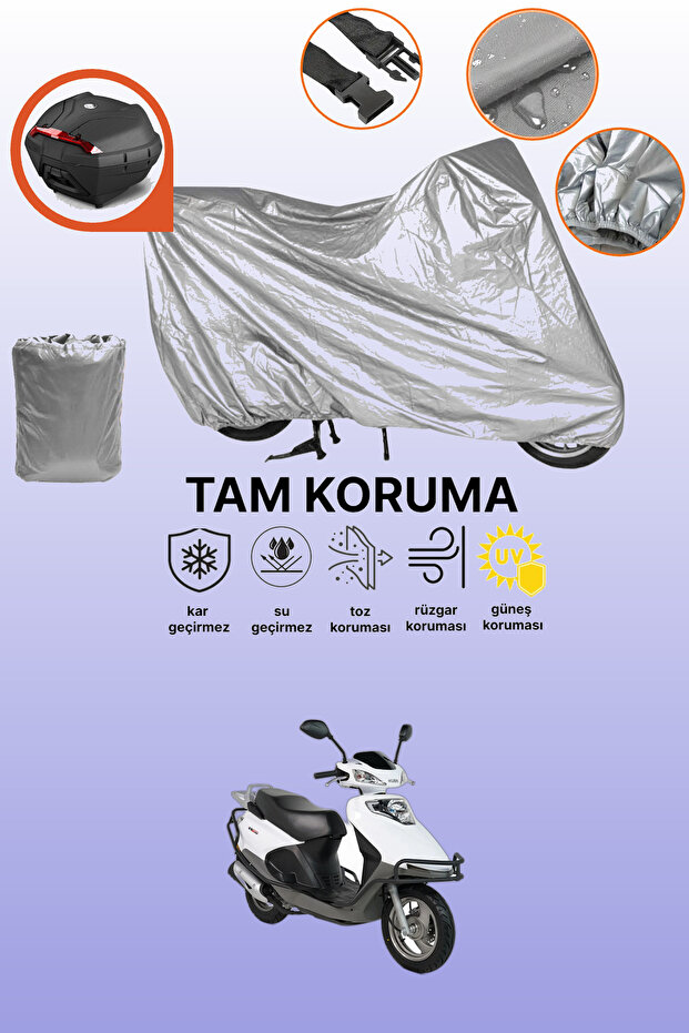 Gray Rear Bag Compatible Kuba Vn50 Pro Compatible Motor Tarpaulin, Protective Cover