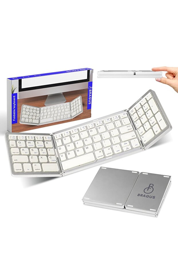 Ultra-thin foldable keyboard, compatible with Android, iOS, Smart TV, numeric keypad, silver - 1