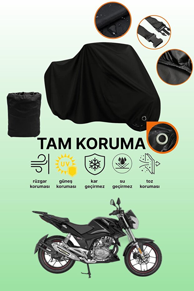 Black Lock Compatible Mondial 150 Z-One Compatible Motorcycle Tarpaulin, Protective Cover