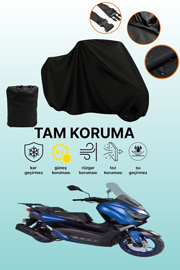 Black Arora Max Pro Compatible Motorcycle Cover, Protective Cover, Motorcycle Tarpaulin