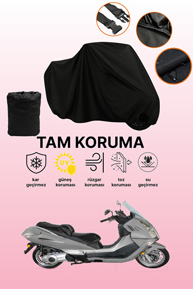 Black Cfmoto Jet Max Compatible Motorbike Cover, Protective Cover, Motorcycle Cover