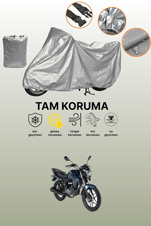 Gray Tail Bag and Lock Mismatched Rks Rk100-R Compatible Motorcycle Tarpaulin