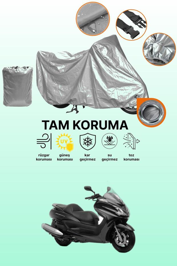 Gray Lock Compatible Yamaha Majesty 400 Compatible Motorcycle Cover, Protective Cover