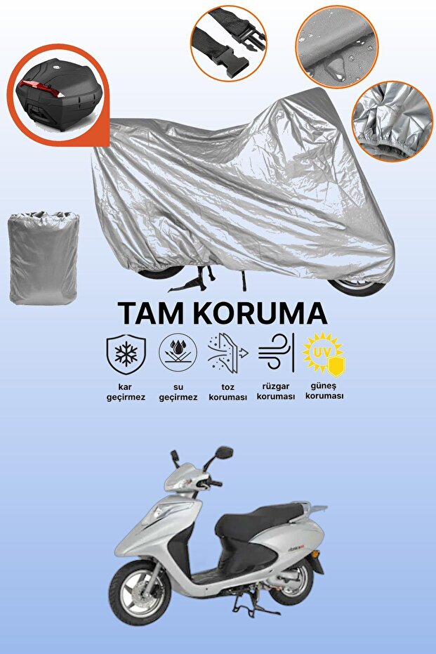 Gray Rear Bag Compatible Mondial Ritmica 100 Compatible Motorcycle Tarpaulin, Protective Cover