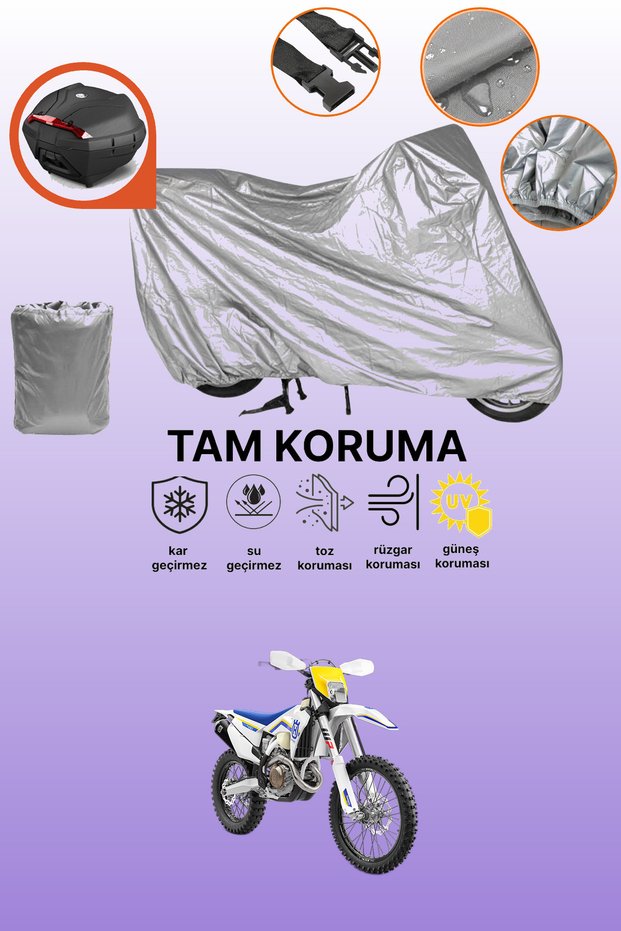 Gray Rear Bag Compatible Husqvarna Fe 450 Compatible Engine Cover, Protective Cover