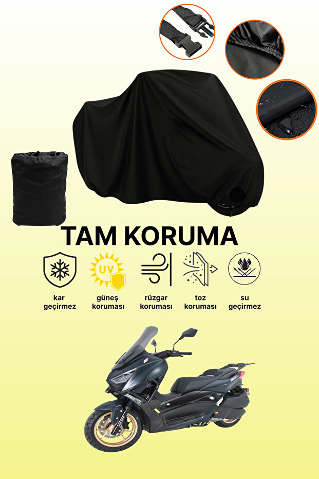 Black Arora Max-T Compatible Motorcycle Cover, Protective Cover, Motorcycle Tarpaulin