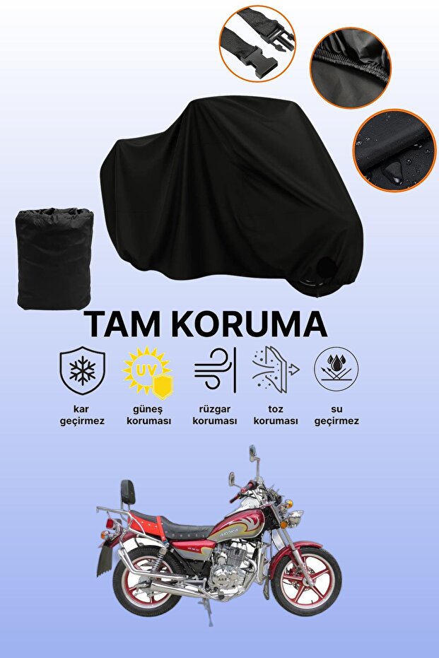 Black Arora Ar 200-16C Jaguar Compatible Motor Tarpaulin, Protective Cover, Motorcycle Tarpaulin