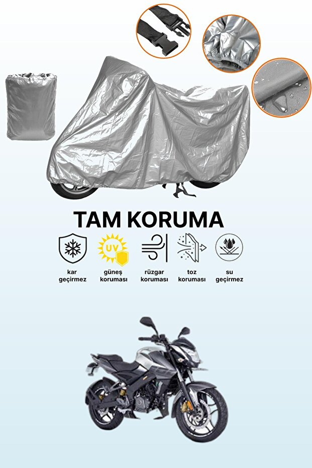 Gray Bajaj Pulsar Ns 200 Ug Compatible Motorcycle Cover, Protective Cover, Motorbike Cover