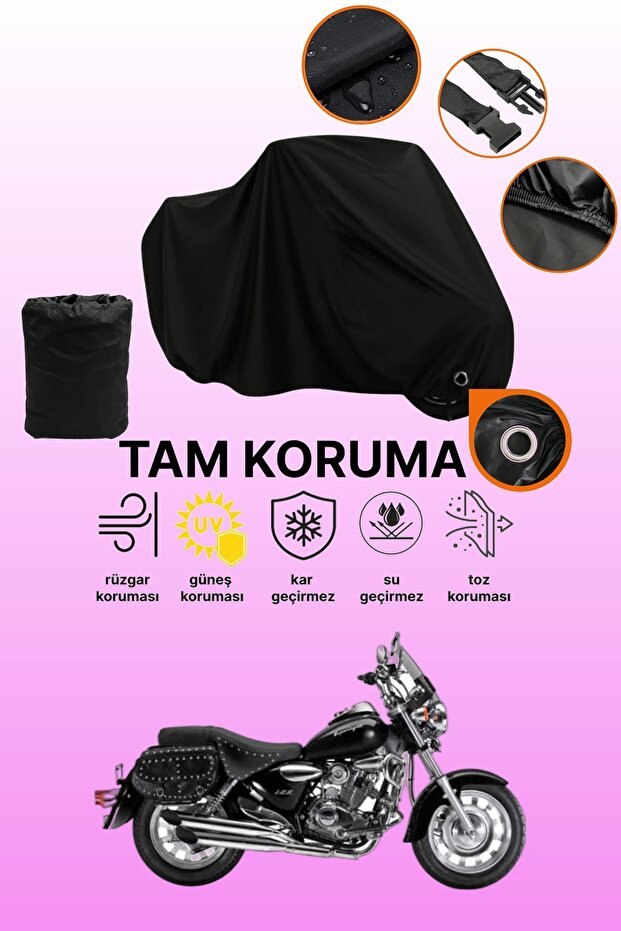 Black Lock Compatible Kuba Superlight 150 Compatible Motorcycle Tarpaulin, Protective Cover