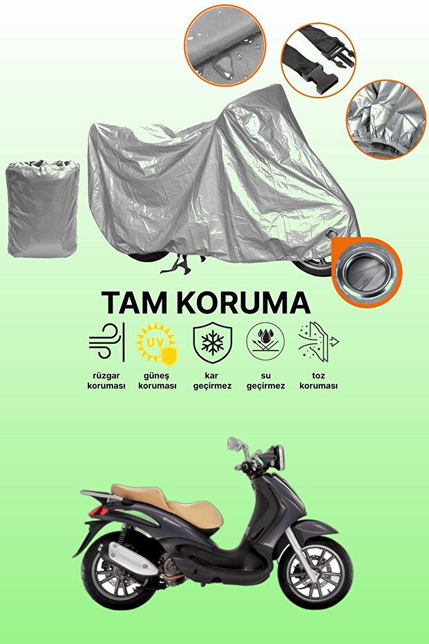 غطاء محرك متوافق مع بياجيو بيفرلي 250، غطاء واقي متوافق مع اللون الرمادي - 1