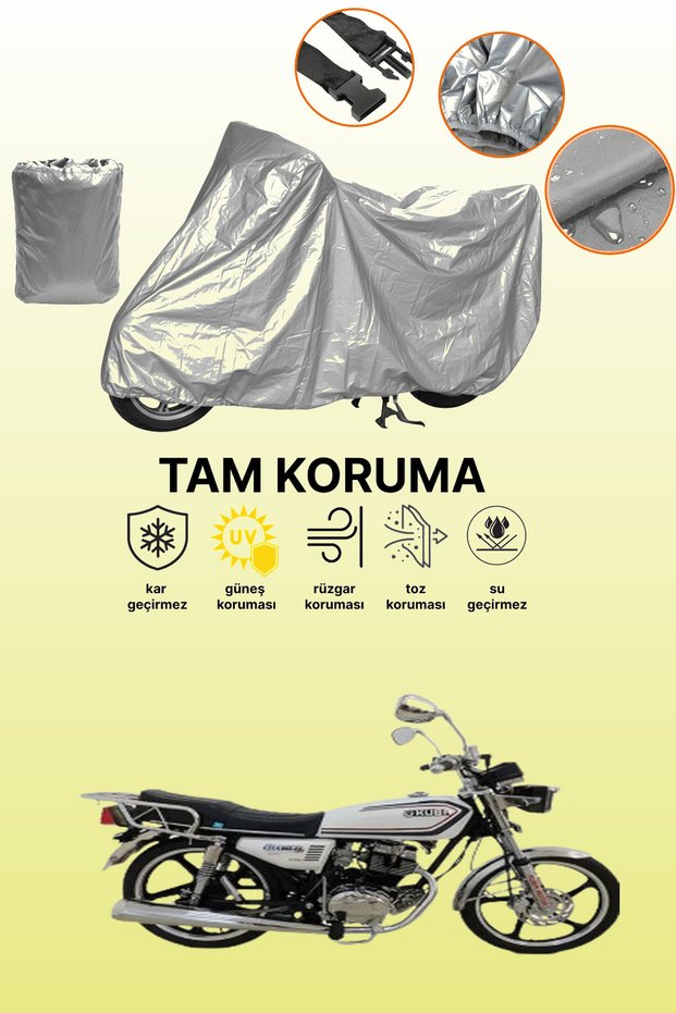 Gray Kuba Cheetah 180-Fc Compatible Motorcycle Cover, Protective Cover, Motorbike Cover