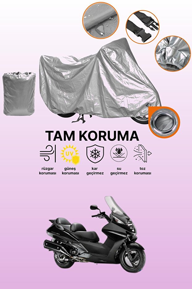 Grey Lock Compatible Honda Fjs 400 Silverwing Compatible Motorcycle Tarpaulin, Protective Cover