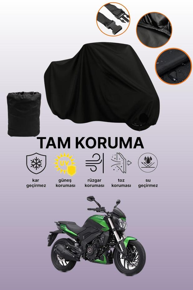 Black Rear Bag and Lock Incompatible Bajaj Dominar 400 Ug Compatible Motorcycle Tarpaulin