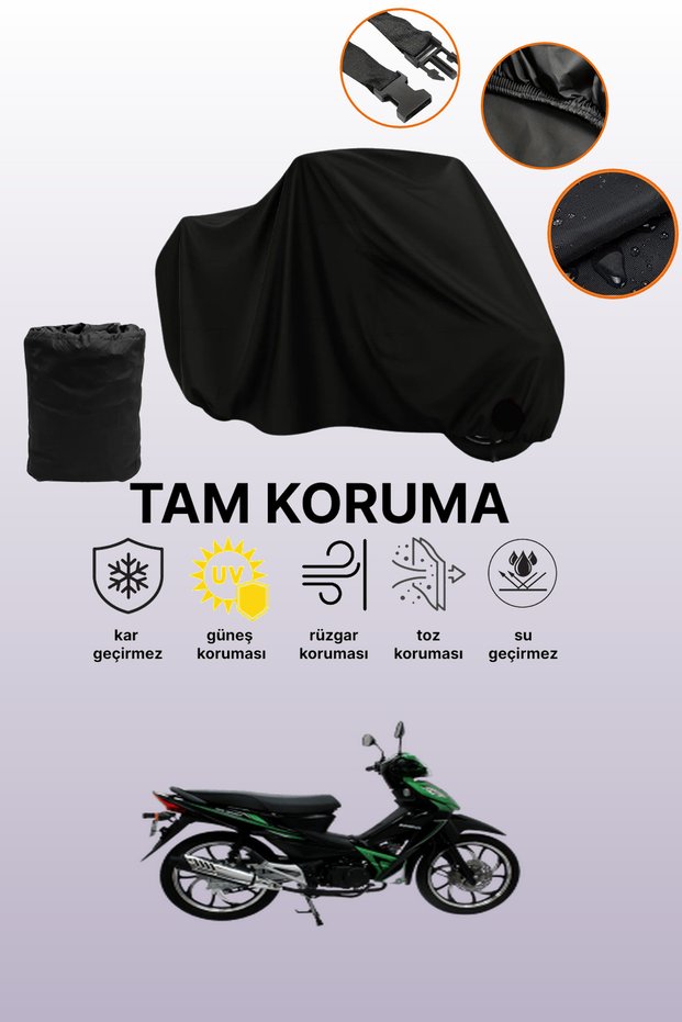 Black Mondial 100 Sfs Sport Compatible Motorcycle Cover, Protective Cover, Motorcycle Tarpaulin
