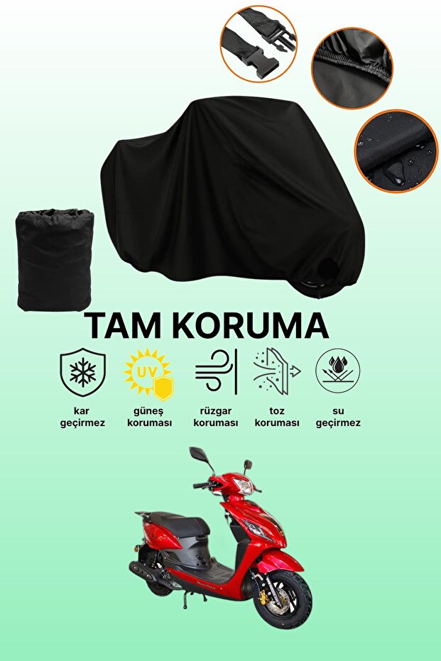 Black Motolux Wind 50 Compatible Motorcycle Cover, Protective Cover, Motorcycle Tarpaulin