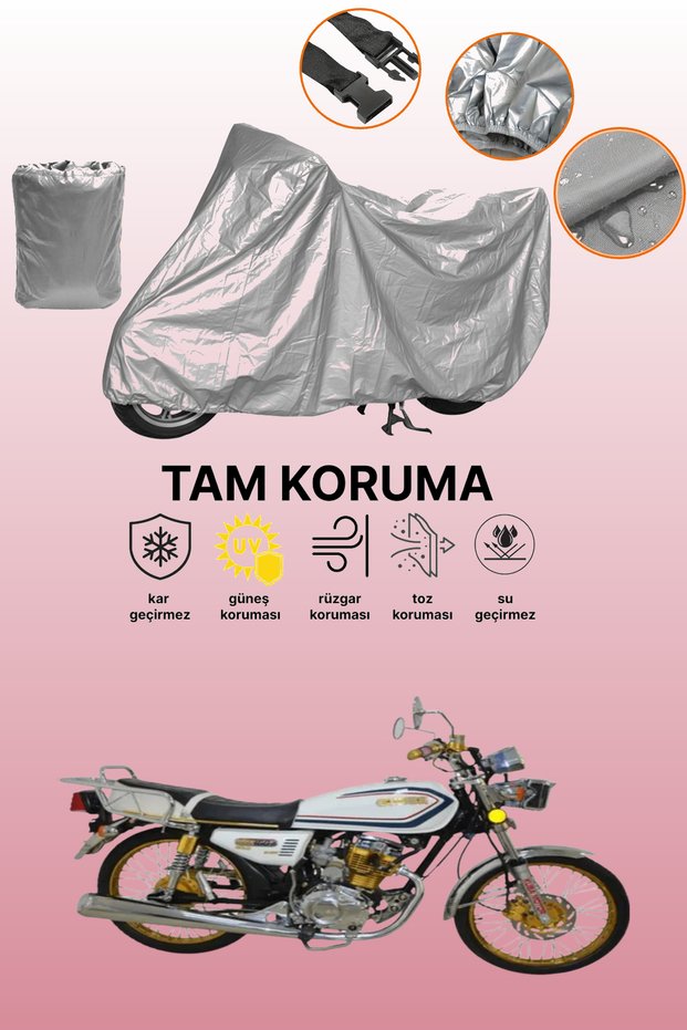 Gray Tail Bag and Lock Mismatched Kuba Cheetah 170F Compatible Motorcycle Tarpaulin
