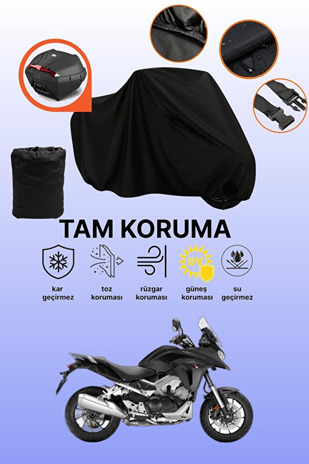 Black Rear Bag Compatible Honda Vfr 800 X Crossrunner Compatible Motorcycle Tarpaulin, Protective Cover