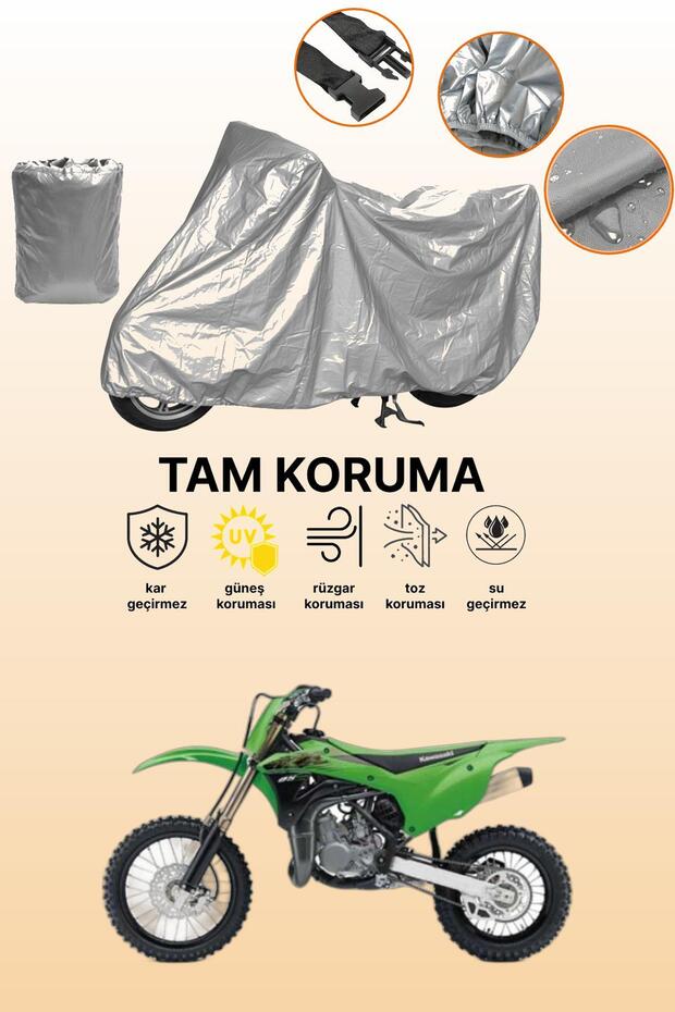 Gray Kawasaki Kx 85 Compatible Motorcycle Cover, Protective Cover, Motorbike Cover