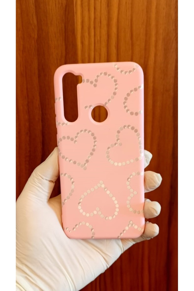 Xiaomi Redmi Note 8 Heart Printed Inside Velvet Premium Silicone Phone Case