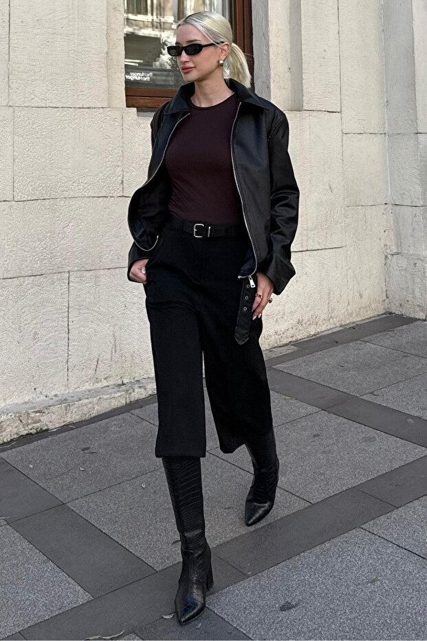 Černé dámské bermudy s vysokým pasem MG2590 - 6