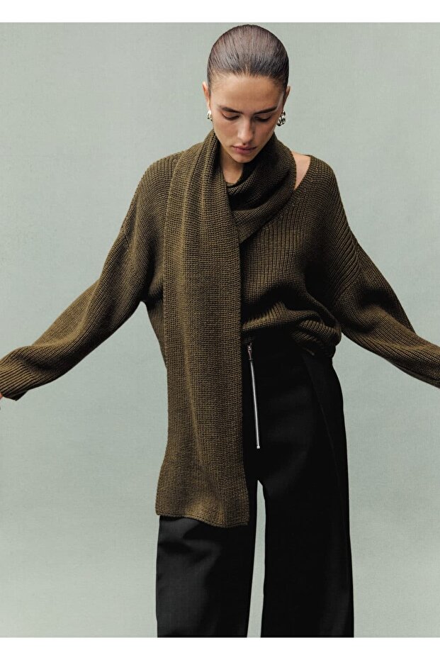 Pileli fermuarlı pantolon - 5