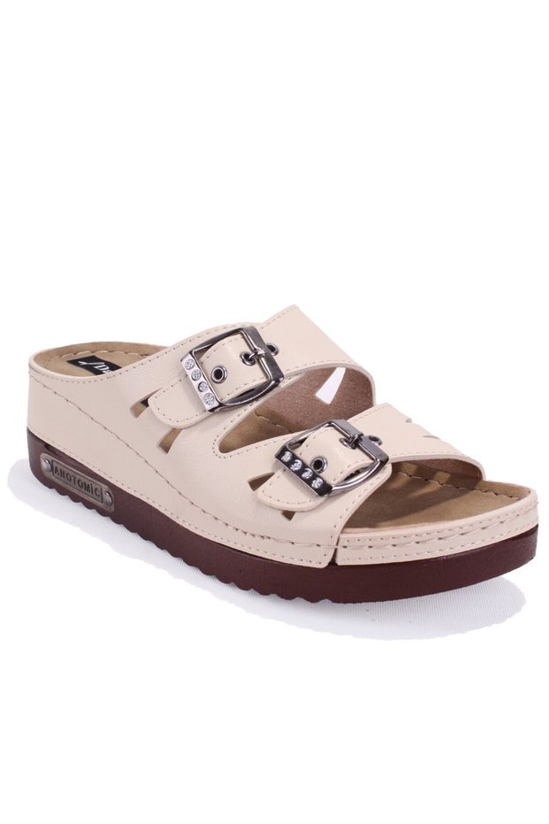 Dza37-3001 Beige Daily Orthopedic Women's Slippers