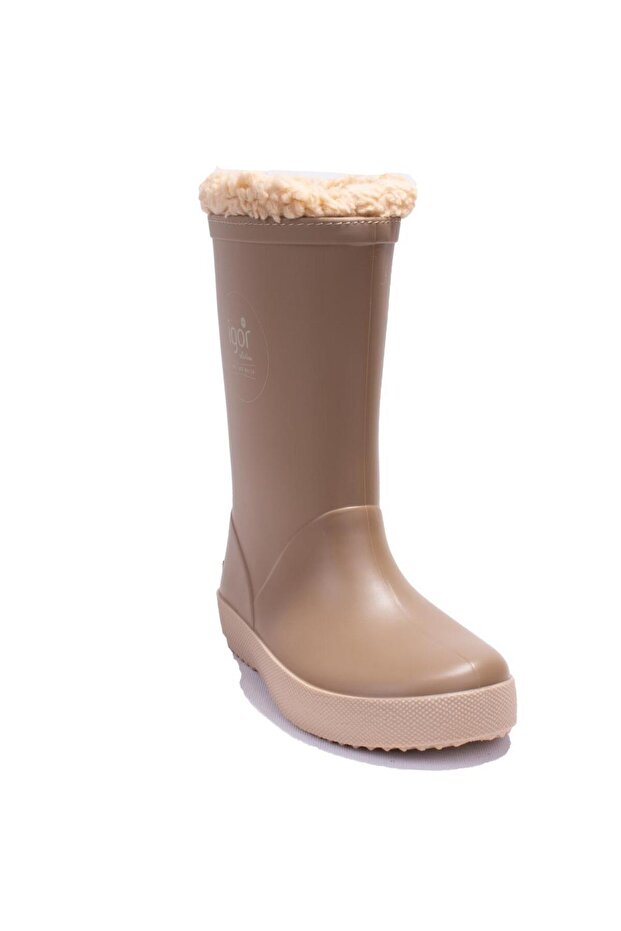 W10293 Splash Dk Burreguıto Dark Beige Orthopedic Fur Boy's Rain Boots