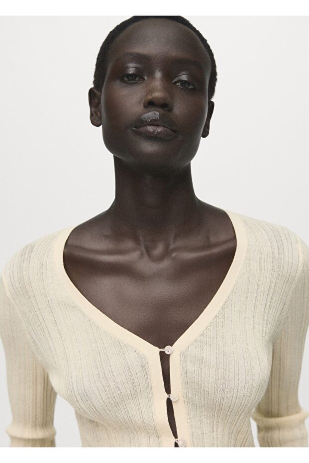 Kontrast biyeli hırka - 8