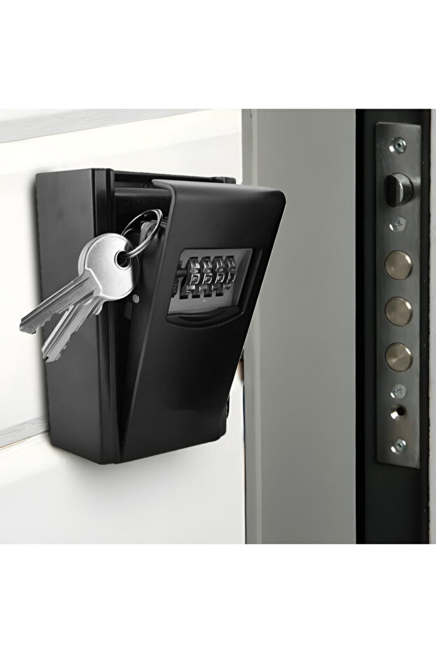 Key Safe with 4-Digit Combination, Black - 1