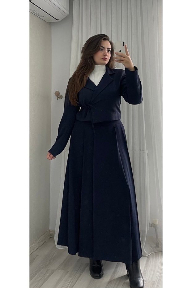 Jacket and Side-Tie Skirt Set