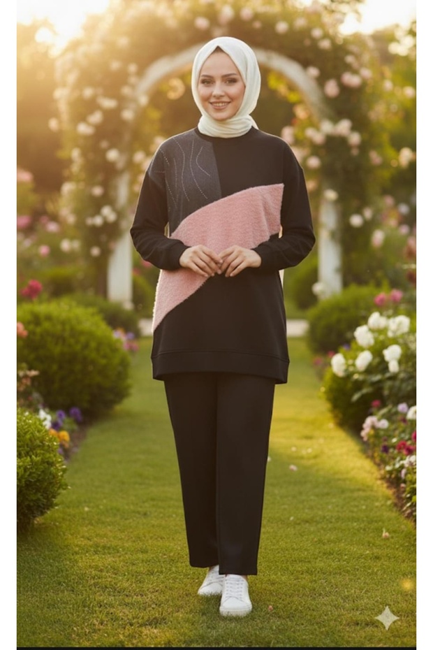 Peluş detaylı tunik - 1