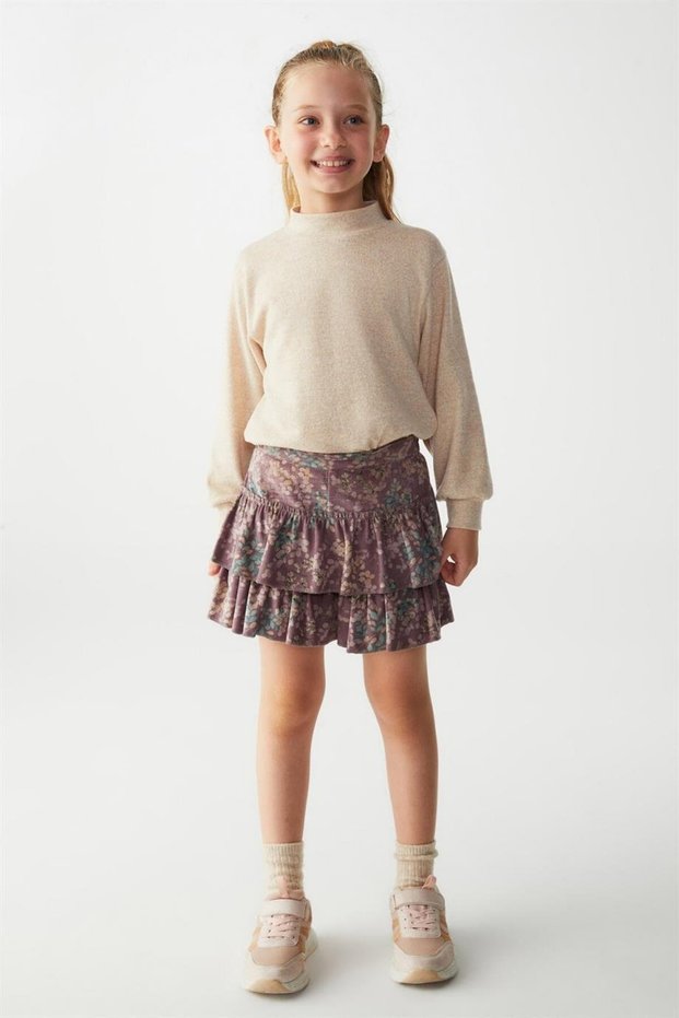 Girl's Half Fisherman Knitwear Body 35500 Mink