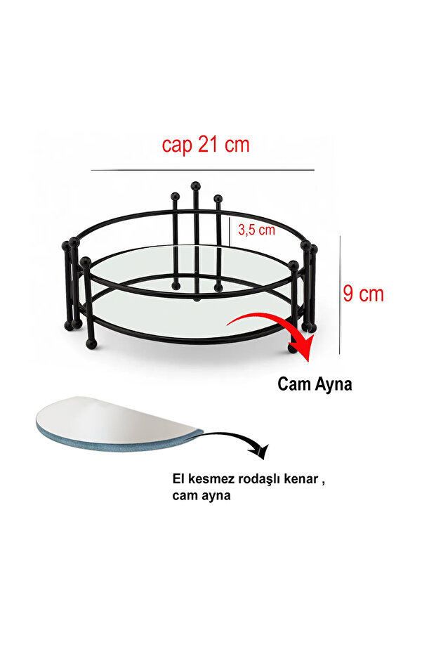 SİYAH MAKYAJ ORGANİZERİ -AYNALI - 2
