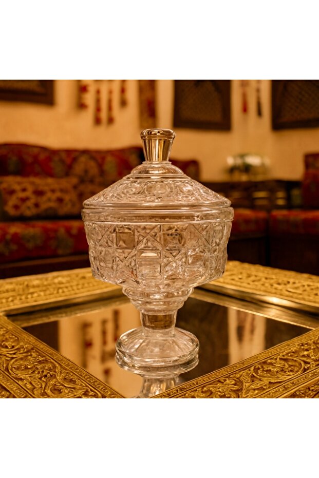 علبة حلويات و مكسرات من الزجاج الصافي و متعددة الاستخدام