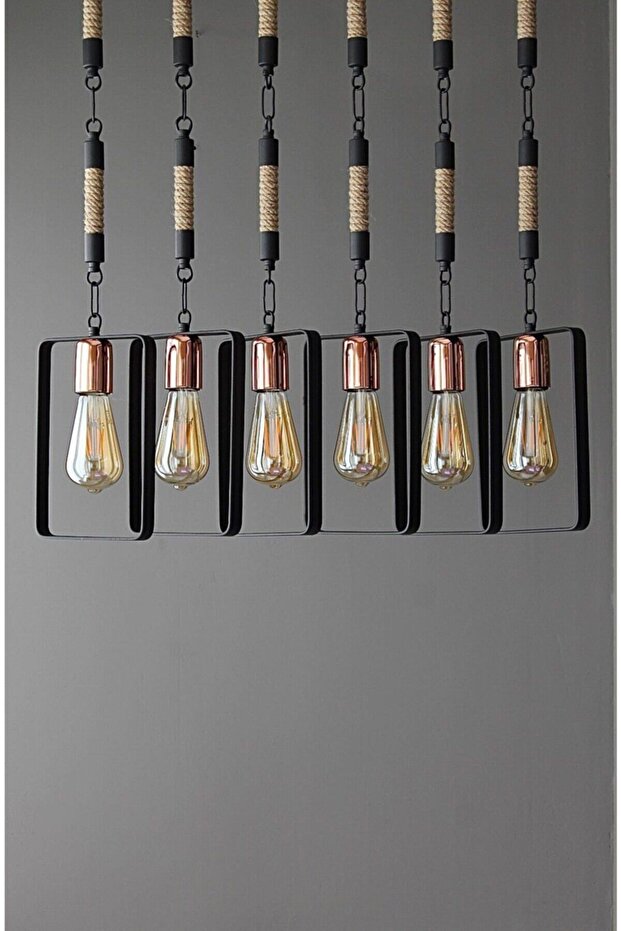 Vegas 6'lı Bakır Sıralı Retro Sarkıt - 3