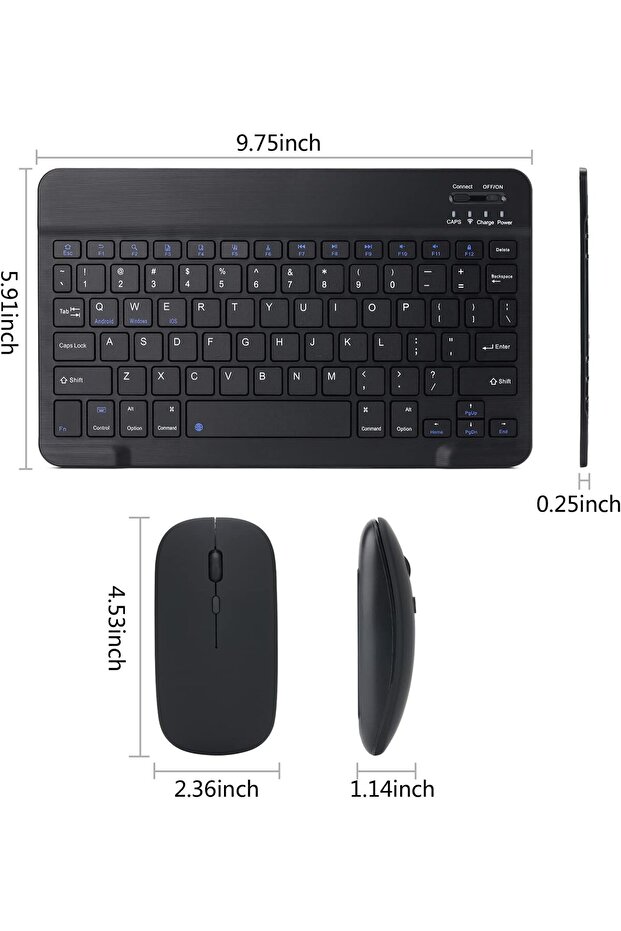 Bluetooth Wireless Keyboard and Mouse Combo - 4