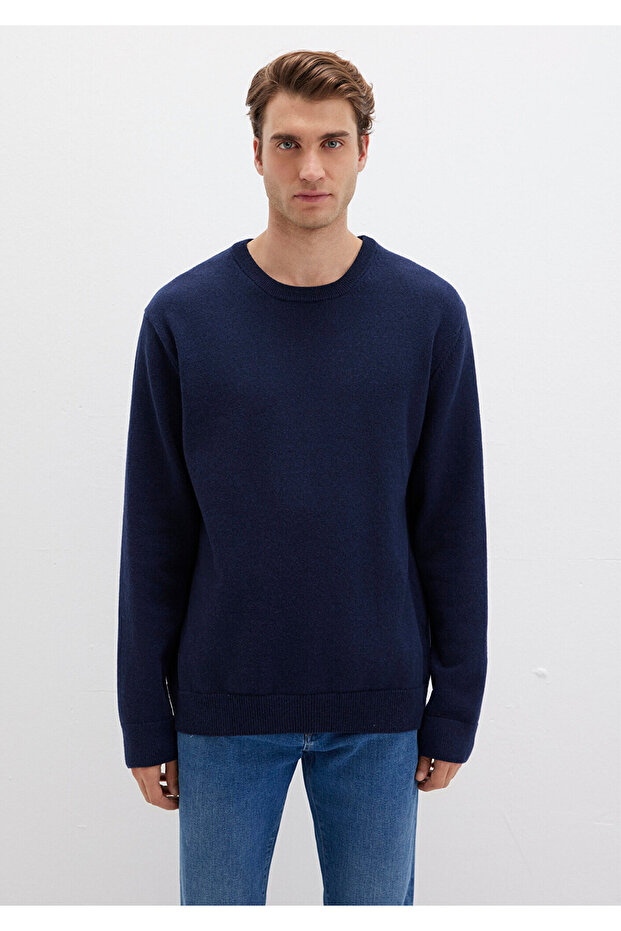 Yün Karışımlı Lacivert Kazak Regular Fit / Normal Kesim 0710370-70490 - 3