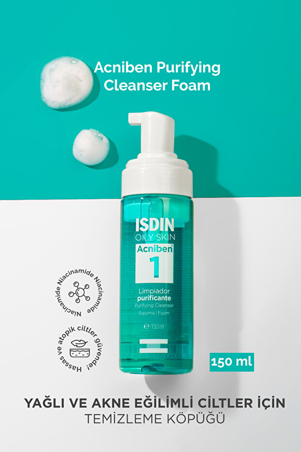 Acniben Purifying Cleanser Foam 150 ml Cleansing Foam for Oily and Acne Prone Skin - 1