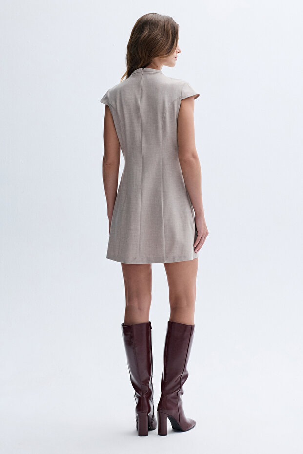 KISA KOLLU MİNİ ELBİSE - 2