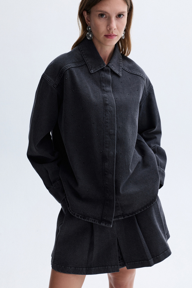 Oversize Stone Jean Jacket - 1