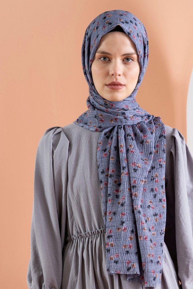 Women's Flower Patterned Non-Wrinkle Wrap 190*80 Cm
