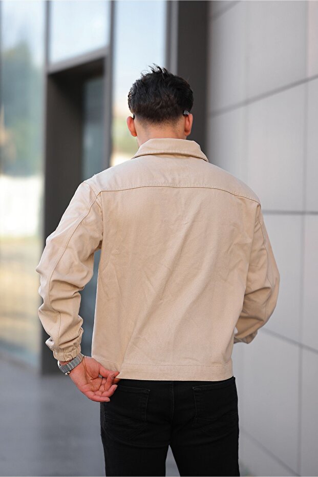 Çıtçıtlı Oversize Kot Ceket - 5