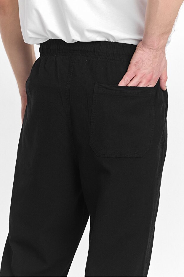 Erkek Siyah Regular Fit Basic Pantolon - 8