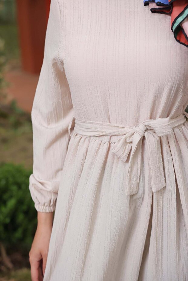 Kendinden Dokulu Elbise - 2