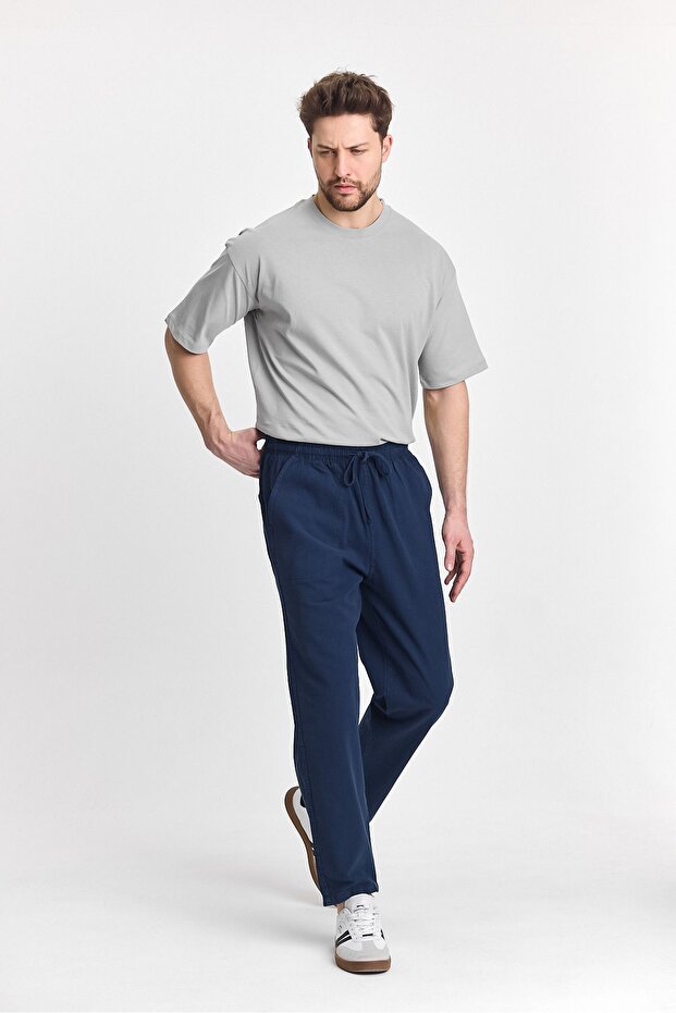 Erkek Lacivert Regular Fit Basic Pantolon - 1
